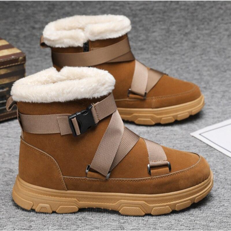 FGHJ Snow Boots Men High Top Winter Plus Velvet Warm Snow Boots Men Version of The Tide Thick Cotton Shoes for Men