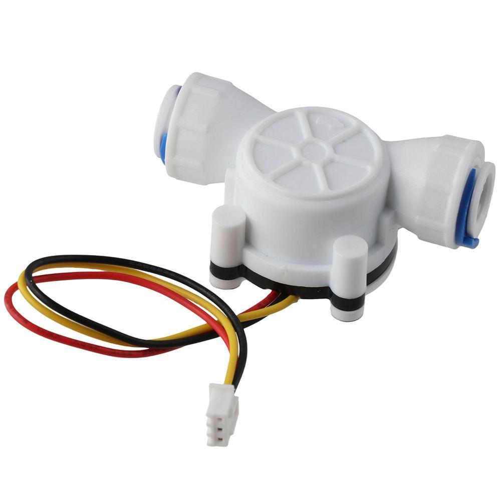 Professioneller Kunststoff-Wasserflussmesser 0,3-10L/min 3/8" Durchflussmesser Weiß Schnellkupplung Kraftstoffflussmesser Wasser Diesel