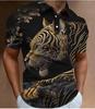 Men's retro polo shirt 3D animal print golf short-sleeved T-shirt quality fashion trend short-sleeved polo shirt t-shirt