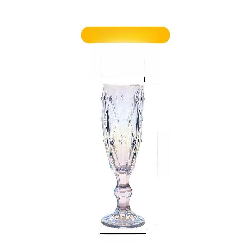 Manufacturer Supplies Wholesale Glass Juice Cups, Machine Press Printed Glass High Footed Cups, Diamond Transparent Red Wine