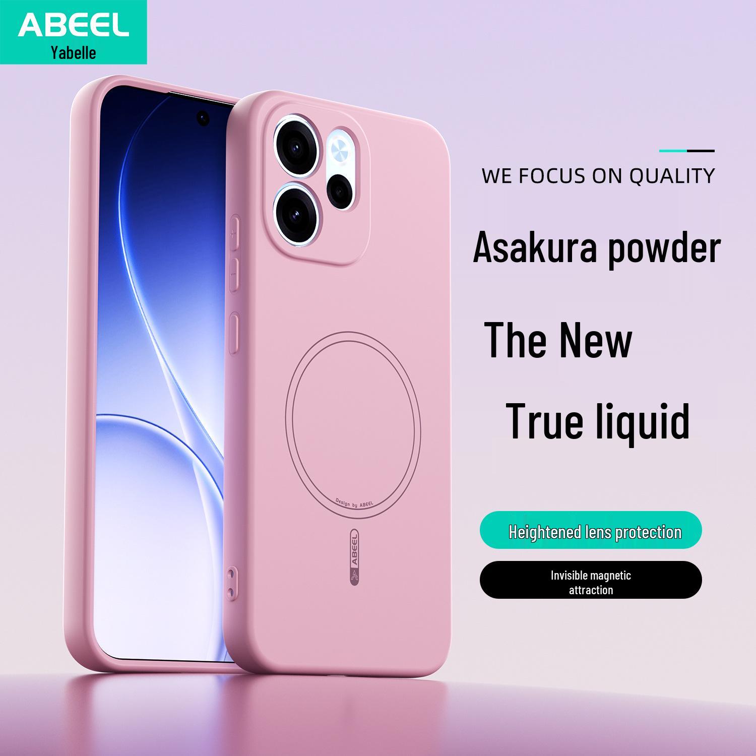 

OPPO Reno15F/Reno15C Magnetic Liquid Silicone Anti-fall Phone Case Reno 15F розовый