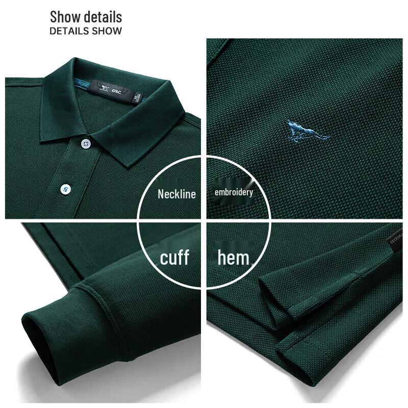 SEPTWOLVES Men's Long Sleeve Business Polo T-Shirt