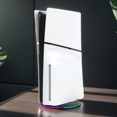 ABS Vertical Stand Non-Slip Base Stand for Playstation 5 Slim Console Display Stand Base for PS5 Slim Console Disc and Digital
