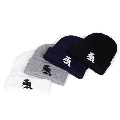 Gothic Letter Embroidered Knitted Hat Fashion Street Hip Hop Men Hats Autumn and Winter Outdoor Cold Cap Wool Caps