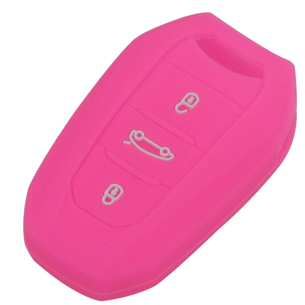 Jingyuqin 3Buttons Silicone Key Case Cover For Peugeot 508 301 2008 3008 4008 407 408 Citroen C5 C6 C4L CACTUS C3XR DS Smart Key