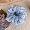 Women and Girls High Ponytail Fashion Accessory Casual Headwear 1Pcs Solid Color Mesh Yarn Scrunchies Elastic Hair Ties