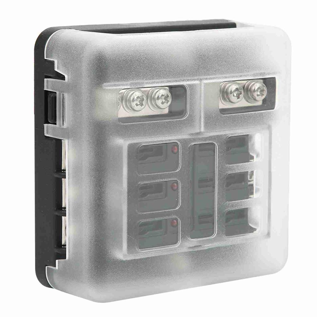 6 Way Fuse Box Car Boat Power Distribution Blade Fuse Holder Block Panel 12V?32V