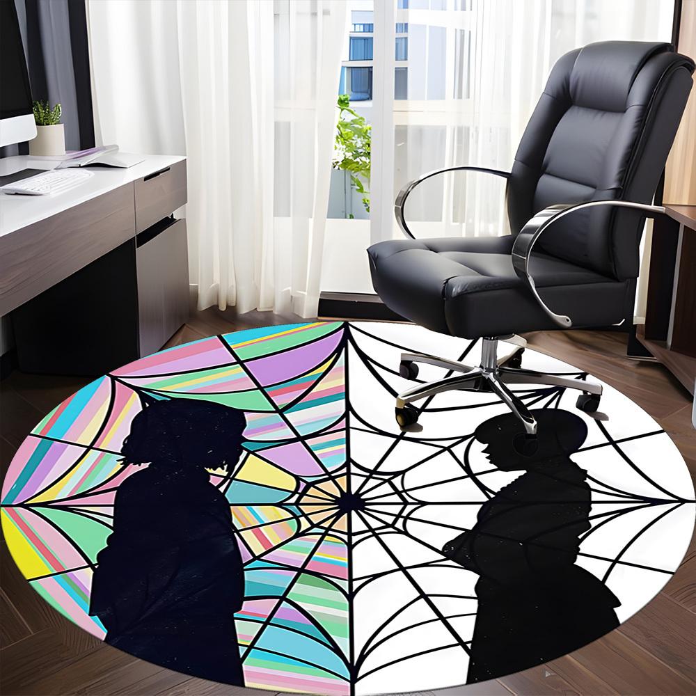 1PC Wednesday Office Round Rug, Non-slip, Soft and Durable Office Rug for Interior Decoration, Perfect for Office yy250915126
