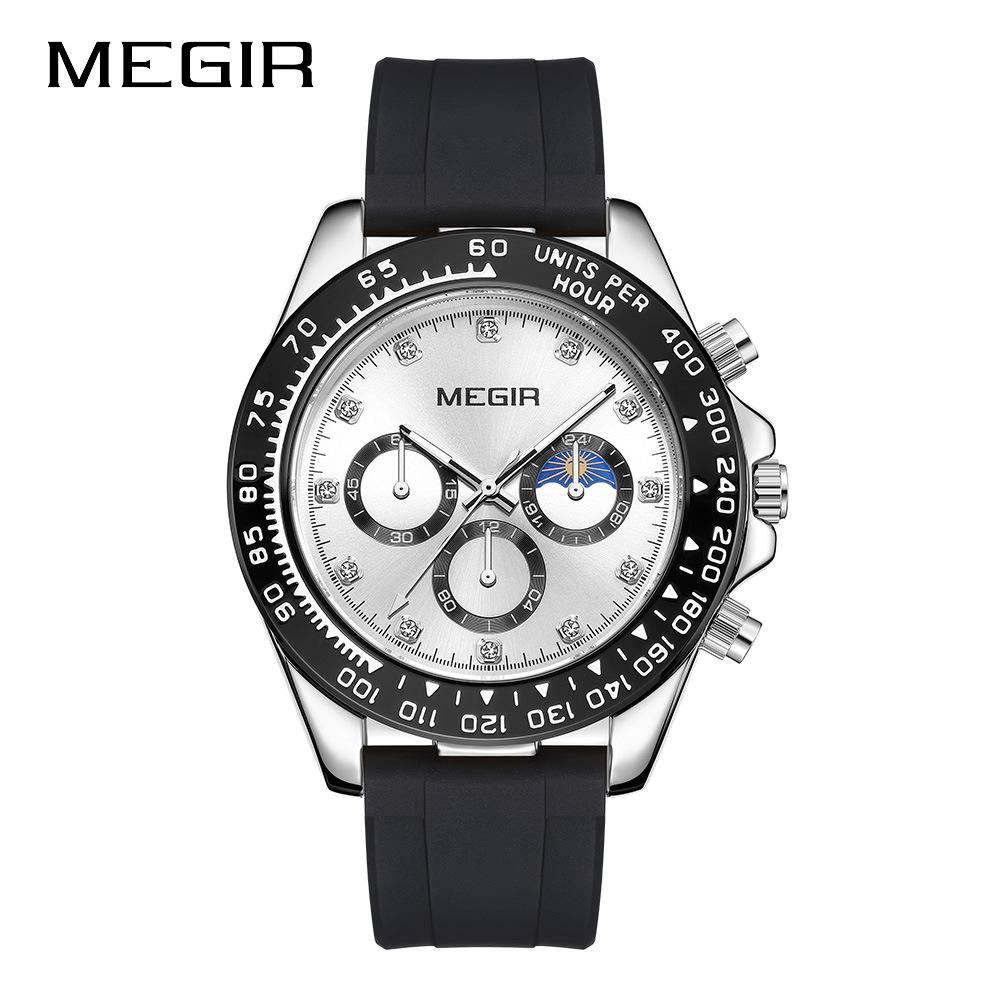 

Men S Business Waterproof Moon Phase Three Eyes Six Needles Waterproof Quartz Steel Belt Watch 1095