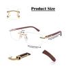 RSINC Wood-Rimless Eyeglasses Frames With Gold Steel Finish | Stylish Wood and Steel Design | Sleek & Modern (Size 54-16-138) 6252202878848