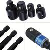 7pcs Impact Extension & Socket Adapter Set - 1/4", 3/8", 1/2" Hex Shank to Square Drive Converter Kit for DIY Home Improvement, Drill Bits