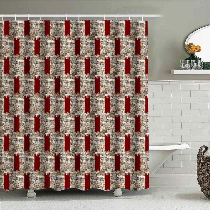 Plaid Shower Curtain Printed Pattern Waterproof Bathroom Decor Home Decoration Waterproof Fabric Showercurtain