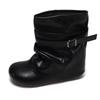 Niche strap design stacking boots handmade retro stacking boots lazy cool thin short boots big tube circumference Martin boots