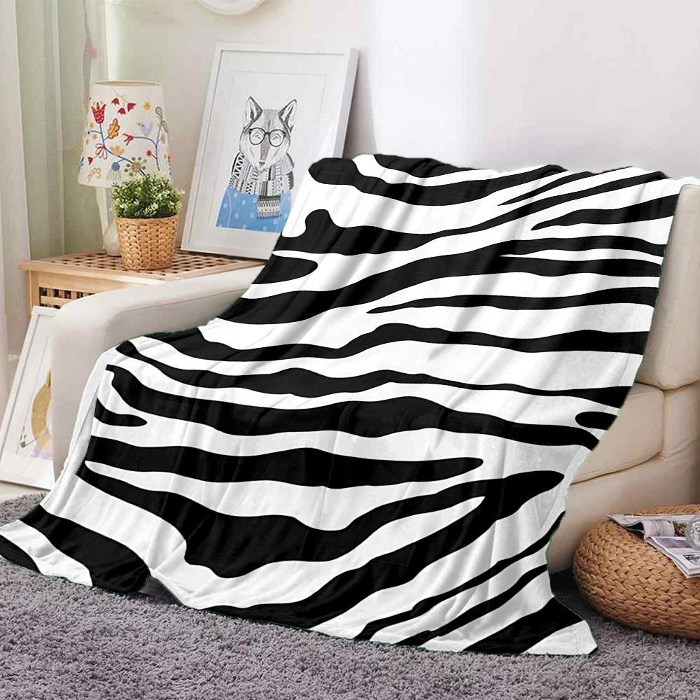 1pc Zebra Print Blanket Warm, Cozy, And Soft, Suitable for Sofas, Beds, Cars, And Office Use.Perfect for Camping And Travel, Making It a Great Gift fo