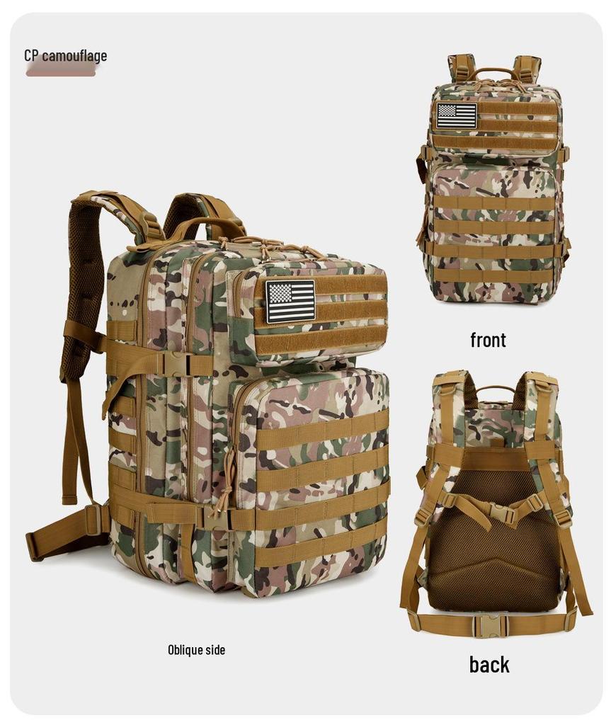 45L Camouflage Tactical Assault Backpack: Multifunctional Outdoor Camping & Hiking Rucksack