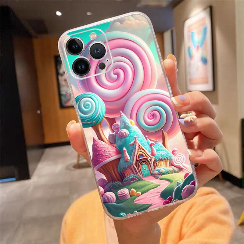 Cute Candyland Phone Case For Iphone 15 14 Pro Max 13 12 11 Pro Max XSMax XR 12 13 Mini 14 Plus