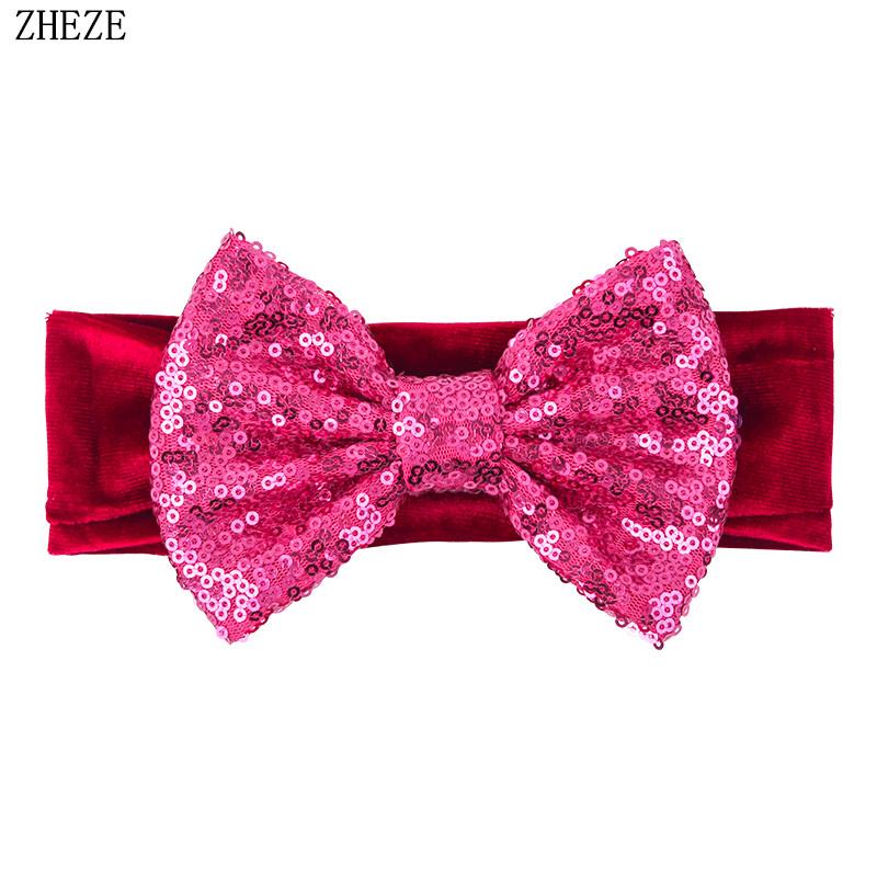 Baby Soft 5" Hair Bow Headband Kids Girls Velvet Headwrap Turband Toddler Photo Pro DIY Hair Accessories