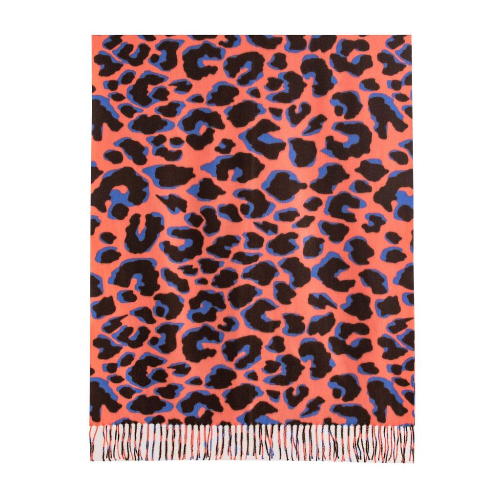 Leopard Print Scarf for Women Versatile Autumn and Winter Long Imitation Cashmere Scarf Fashionable Printed Scarf