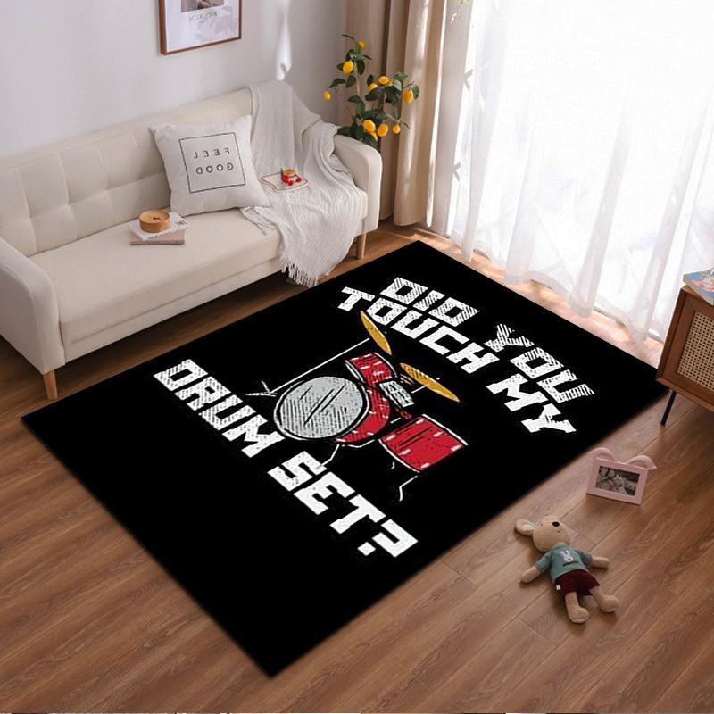 Did You Touch My Drum Set Carpet - Black Fun Music Room Decor Suitable for use as an anti-slip for living room bedroom sofas 40x60cm( 15x23in )