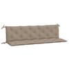VidaXL Lot de 2 Coussins de Banc de Jardin, Revêtement de Banc avec Jeux de Cordes, Coussin d'Extérieur Imperméable, Taupe 361724