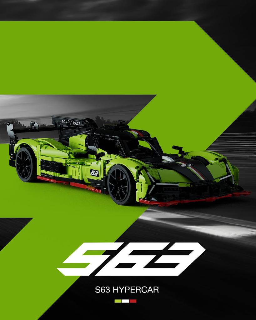 Jucărie auto Nifeliz S63 Hypercar, bloc, 1:Jucărie model de mașină de curse la scară 8 pentru adulți, potrivită pentru cadou de ziua de naștere pentru pasionații de mașini, pentru casă și