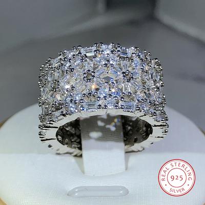 Elegante Anello da Dito da Donna in Argento Sterling con Grande Zircone a Goccia d'Acqua Anelli per Donne Promessa Amore Regali di San Valentino