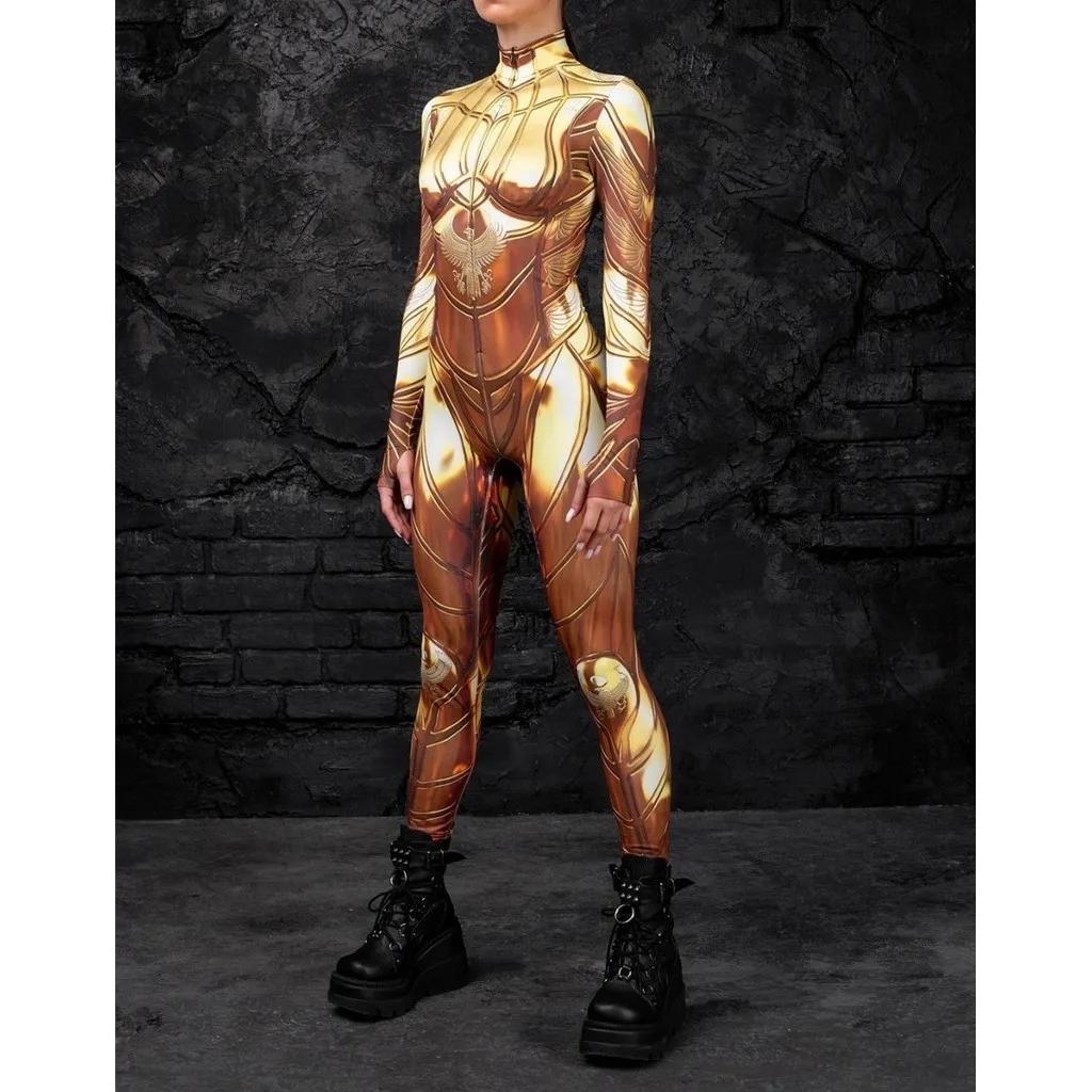 Damen Sexy Enger Jumpsuit Cooler Cosplay Bodysuit Steampunk Jumpsuit Kostüm Halloween Abendshow Kostüm Zentai