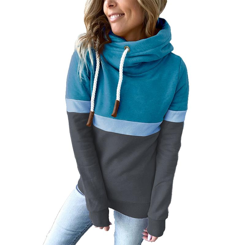 Women Hoodies Color  Match Oversized Harajuku  Sweatshirts Female Long Sleeve Hooded Streetwear Casual Top