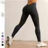 High-Waist Yoga Pants with Hip Lift and Sand-Washed Finish
