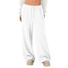 Women's Fleece Wide Leg  Elastic Waist Drawstring Loose Pants Drawstring Pajama Pants Sleepwear Trousers