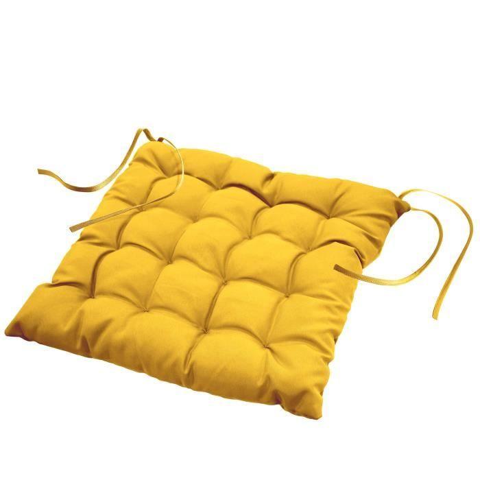 Coussin De Chaise - Miel - 40 X 40 Cm - 100% Polyester - Lavable À 30° - Attache Ficelles