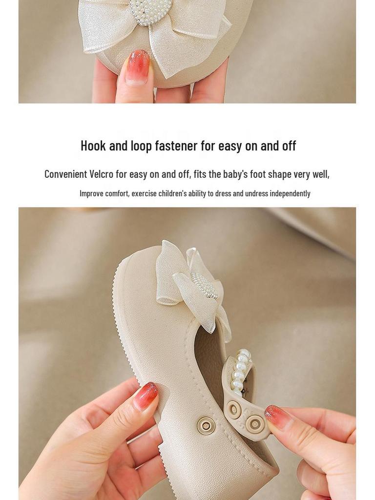 Mädchen Moccasin Sandalen rutschfest Frühling/Herbst 2026 - Weiche Sohle Prinzessinnen Schuhe