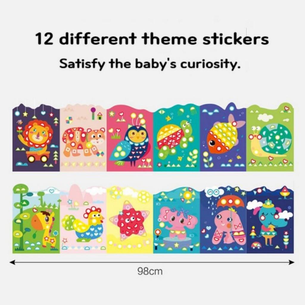 400pcs Colorful Dot Stickers Inside! Kids’ Geometric Sticker Book – Long-Format Mosaic Art, Boost Focus & Hand-Eye Skills
