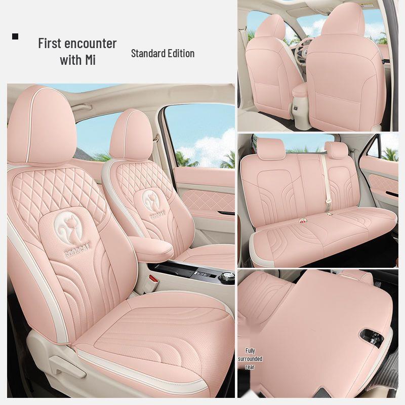 Applicable Purple ORA Good Cat Leather Seat Cover - All-Season, Breathable, Wear-Resistant, Full Wrap Design