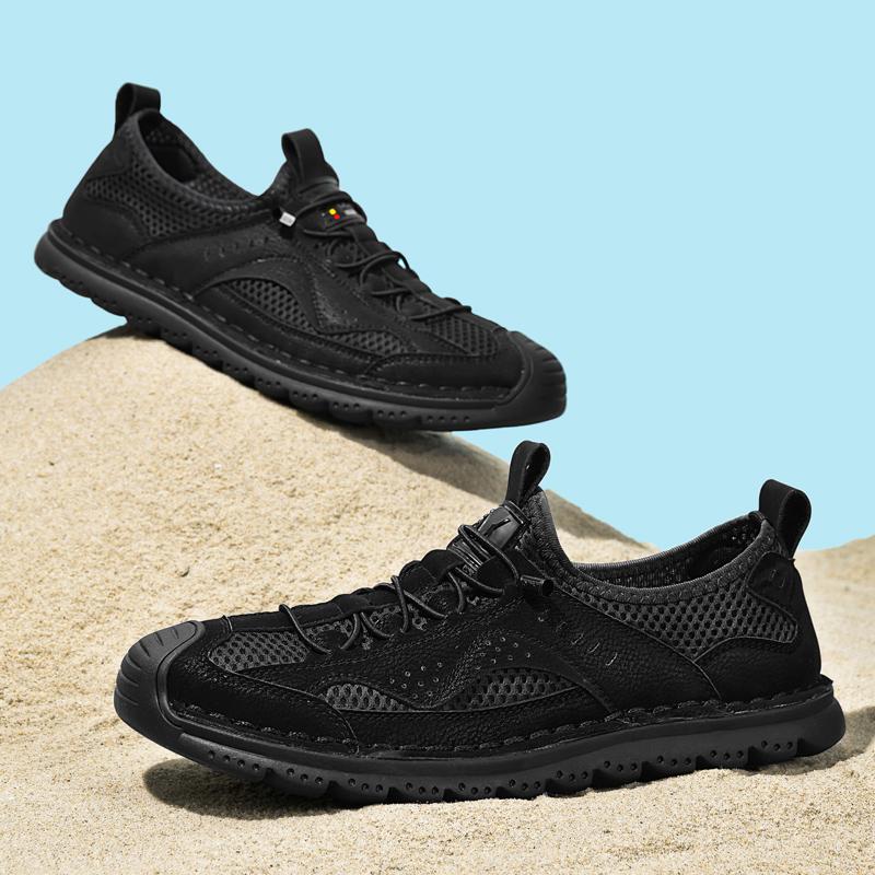 Mode Halkfria Fyrsäsongssneakers Andningsbara Herr Meshsko Lätta Utomhusskor Herr Casual Skor Sportpromenadskor Vattenskor