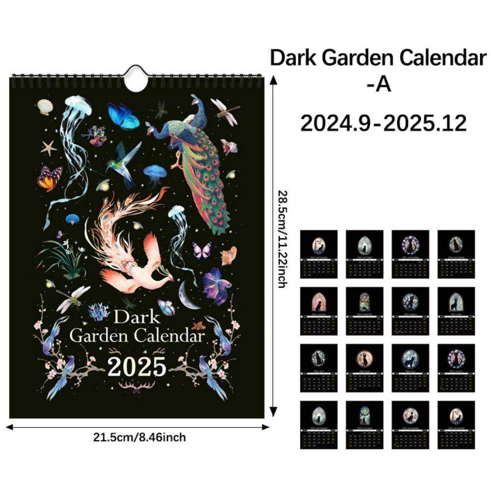 INS English Wall hanging Calendar Dark Forest Calendar Planner Office Illustration Calendar