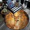 Autumn Forest Deer Round Area Rug,Carpet Rug for Living Room Bedroom Sofa Playroom Decor,Non-slip Floor Mat
