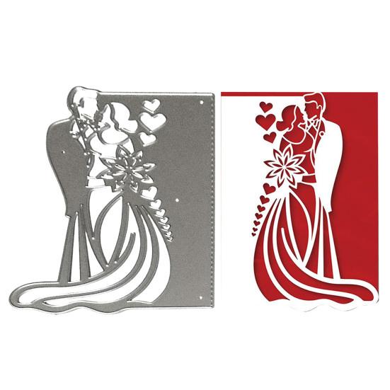 Cutting Die Sturdy Easy To Use Reusable Hollow-out Wedding Couple Scrapbook DIY Embossing Template for Gift