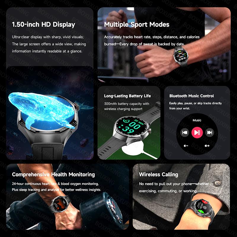 New Upgrade version Watch 6 Max GPS Workout Tracking Heart Rate Blood oxygen AMOLED Bluetooth Call Sport Waterproof Smart Watch