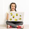 50 Pcs Bee Stickers Cute Cartoon Yellow Vinyl Waterproof Bee Animal Stickers for Water Bottles, Laptop, Package, Luggage