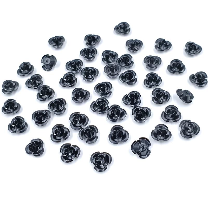 

100/150/200 шт., свободные бусины с цветком розы, 8, 10, 12 мм, подвеска, оптовая продажа, сделай сам, для ожерелья, браслета, изготовления ювелирных изделий 12mm 100Pcs чёрный