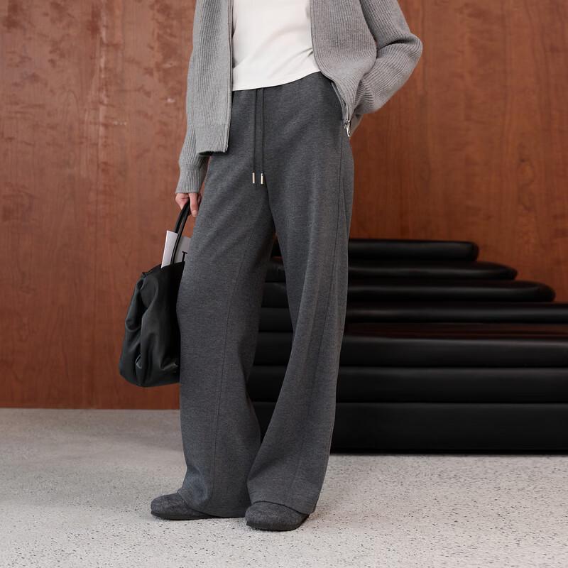 SanCai Women's Fleece-Lined High-Waist Straight-Leg Pants
