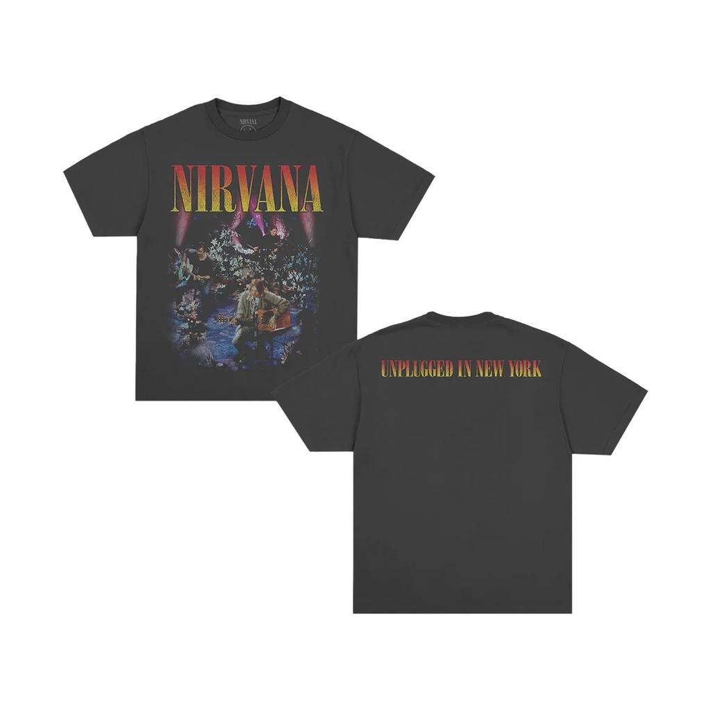 Nirvana Big Logo Classic Smiley Face T-Shirt 90s Grunge Rock Vintage Black Unisex Oversized Black Oversized Women And Men T-shirts