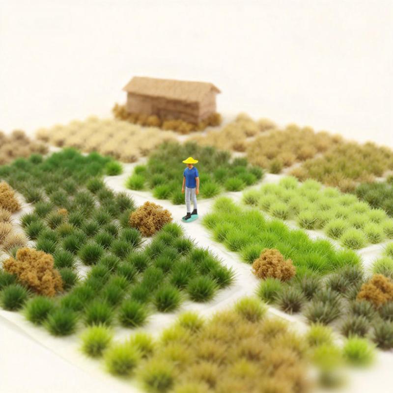32/60Pcs Resin Static Scenery Ornament Static Grass Tuft Model Grass Tufts Terrain Model Kit Fake Moss Grass For Train Lands