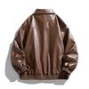 Men’s Faux Leather Motorcycle Jackets Casual Outdoor Bomber Jacket Vintage Coats Outwear Lightweight Motorcycle PU Leather Outwear Jacket for Men
