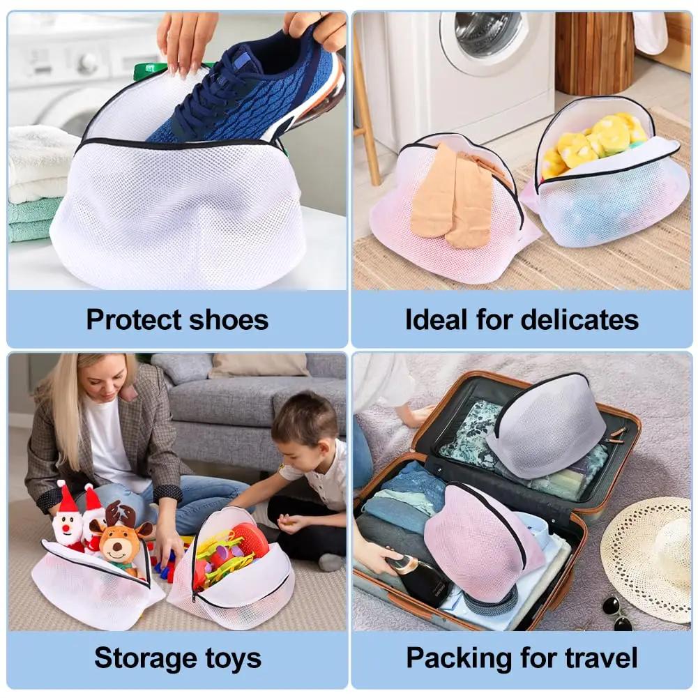 Shoe Washing Bag, Storage Bag Mesh Shoe Laundry Bags with Zip Closure for Sneakers, Running Shoes, Socks, Bras Organizer
