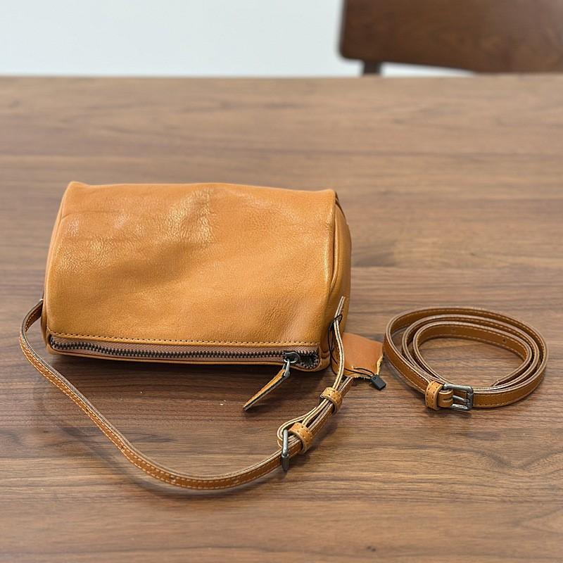 Johnature Genuine Leather Small Square Bag Soft Cowhide Women's Handbag Solid Color Casual Versatile Shoulder Bag