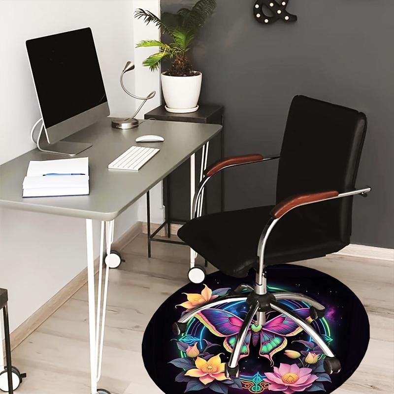 

1pc Office Carpet Chair Mats Neon Butterfly Garden Perfect for Decorating Office Chairss, Or Bedrooms.YDT377 80cm by 80cm