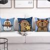 Christmas Capibala Cute Cartoon cushion cover Pillow Cover Decoration Room Home Sofa living Office Car Nordic Simplicity