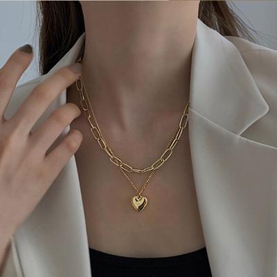 Metal Necklace Ins Hip Hop Sweater Chain Love Pendant Sweater Chain Long Ladies Necklace Men's Necklace